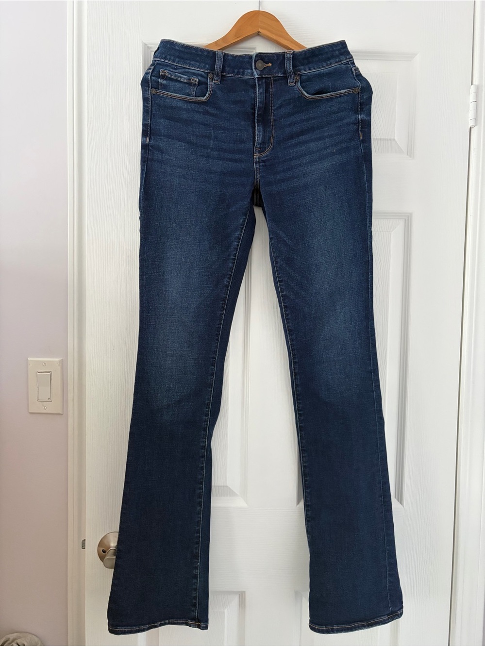 American Eagle Outfitters Dark Blue Flare Jeans 34 length